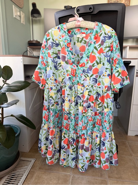 entro Dresses & Skirts - entro Coral & Mint Floral Tiered Dress